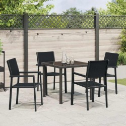 Ensemble de salle à manger pour jardin 5 pcs Noir 566074566074