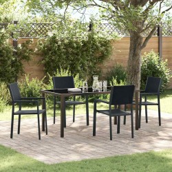 Ensemble de salle à manger pour jardin 5 pcs Noir 566075566075