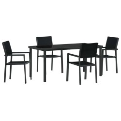Ensemble de salle à manger pour jardin 5 pcs Noir 566075566075