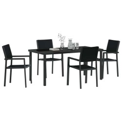 Ensemble de salle à manger pour jardin 5 pcs Noir 566075566075