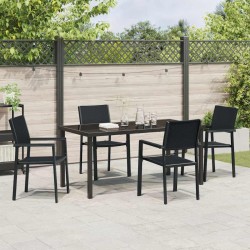 Ensemble de salle à manger pour jardin 5 pcs Noir 566075566075