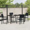 Ensemble de salle à manger pour jardin 5 pcs Noir 566075566075