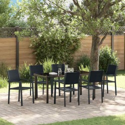 Ensemble de salle à manger pour jardin 7 pcs Noir 566076566076