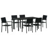 Ensemble de salle à manger pour jardin 7 pcs Noir 566076566076