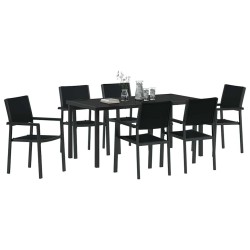 Ensemble de salle à manger pour jardin 7 pcs Noir 566076566076