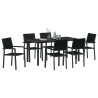 Ensemble de salle à manger pour jardin 7 pcs Noir 566076566076
