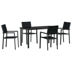 Ensemble de salle à manger pour jardin 5 pcs Noir 566077566077