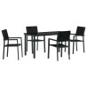 Ensemble de salle à manger pour jardin 5 pcs Noir 566077566077