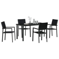 Ensemble de salle à manger pour jardin 5 pcs Noir 566077566077