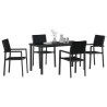 Ensemble de salle à manger pour jardin 5 pcs Noir 566077566077