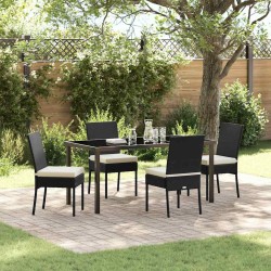 Ensemble de salle à manger pour jardin 5 pcs Noir 566078566078