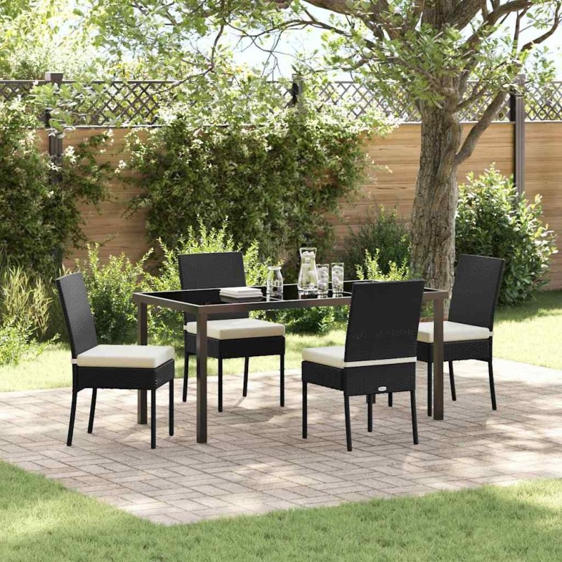 Ensemble de salle à manger pour jardin 5 pcs Noir 566078566078