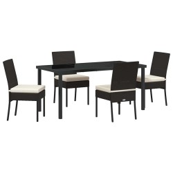 Ensemble de salle à manger pour jardin 5 pcs Noir 566078566078
