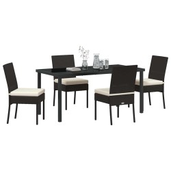 Ensemble de salle à manger pour jardin 5 pcs Noir 566078566078