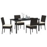 Ensemble de salle à manger pour jardin 5 pcs Noir 566078566078