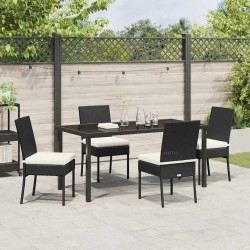 Ensemble de salle à manger pour jardin 5 pcs Noir 566078566078
