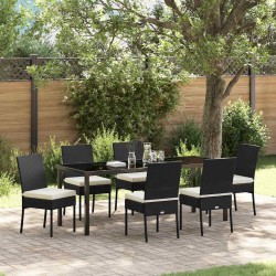 Ensemble de salle à manger pour jardin 7 pcs Noir 566079566079