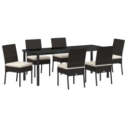 Ensemble de salle à manger pour jardin 7 pcs Noir 566079566079
