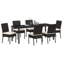Ensemble de salle à manger pour jardin 7 pcs Noir 566079566079