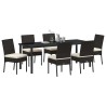 Ensemble de salle à manger pour jardin 7 pcs Noir 566079566079