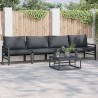 Ensemble de canapé de jardin avec coussin 4 pcs Noir Acier 566080566080