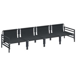 Ensemble de canapé de jardin avec coussin 4 pcs Noir Acier 566080566080