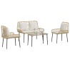 Ensemble de meubles de jardin 4 pcs Noir et Crème polyrotin 566081566081