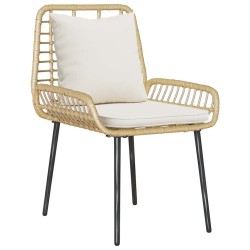 Ensemble de meubles de jardin 4 pcs Noir et Crème polyrotin 566081566081