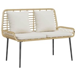 Ensemble de meubles de jardin 4 pcs Noir et Crème polyrotin 566081566081