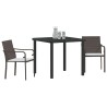 Ensemble de salle à manger pour jardin 3 pcs Marron et Noir 566082566082