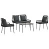 Ensemble de meubles de jardin 4 pcs Noir et Crème polyrotin 566083566083