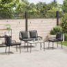Ensemble de meubles de jardin 4 pcs Noir et Crème polyrotin 566083566083