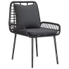 Ensemble de meubles de jardin 4 pcs Noir et Crème polyrotin 566083566083