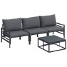 Ensemble de canapé de jardin avec coussin 4 pcs Noir Acier 566084566084