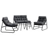 Ensemble de salle à manger pour jardin 5 pcs Noir Acier 566089566089