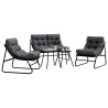 Ensemble de salle à manger pour jardin 5 pcs Noir Acier 566089566089
