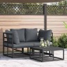 Ensemble de canapé de jardin 3 pcs Noir Métal 566090566090