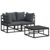 Ensemble de canapé de jardin 3 pcs Noir Métal 566090566090