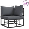 Ensemble de canapé de jardin 3 pcs Noir Métal 566090566090