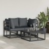 Ensemble de canapé de jardin 3 pcs Noir Métal 566090566090