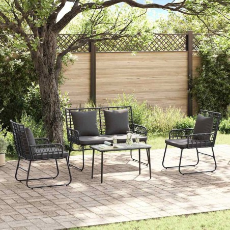 Ensemble de meubles de jardin 4 pcs Noir et anthracite 566092566092