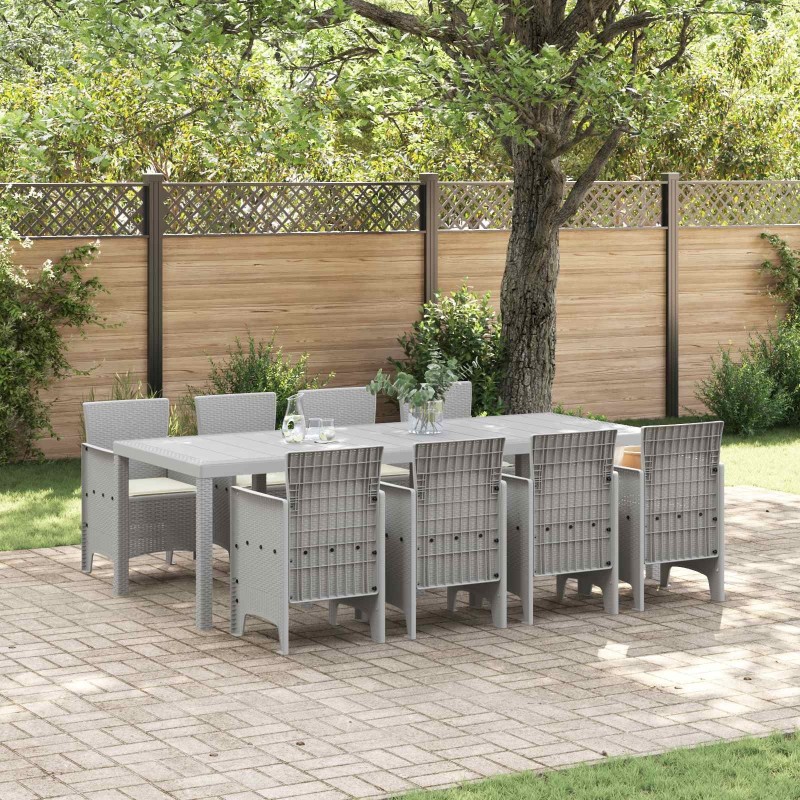 Ensemble de salle à manger pour jardin 9 pcs Blanc 566093566093