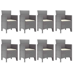 Ensemble de salle à manger pour jardin 9 pcs Blanc 566093566093
