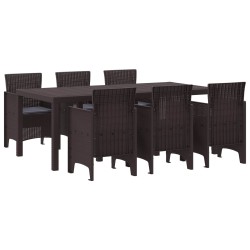 Ensemble de salle à manger pour jardin 7 pcs Marron 566094566094