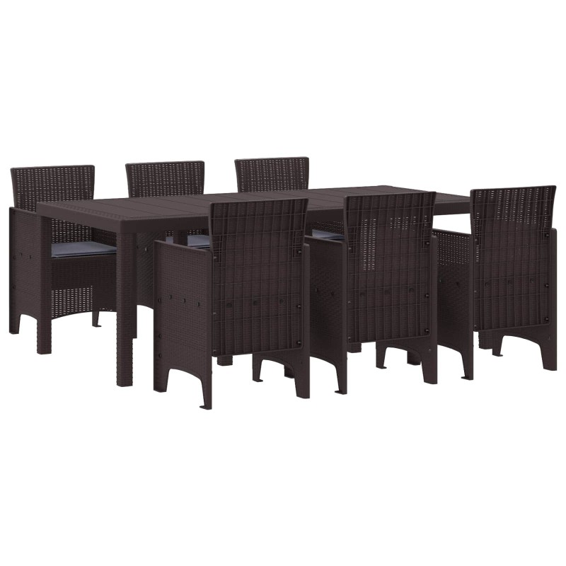 Ensemble de salle à manger pour jardin 7 pcs Marron 566094566094