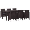 Ensemble de salle à manger pour jardin 7 pcs Marron 566094566094