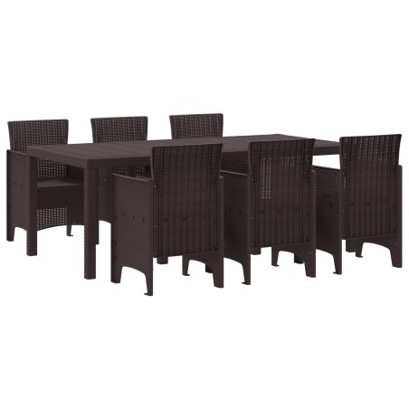 Ensemble de salle à manger pour jardin 7 pcs Marron 566096566096