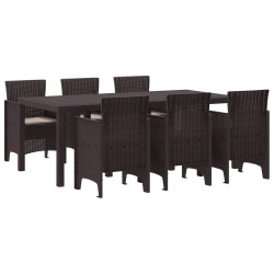 Ensemble de salle à manger pour jardin 7 pcs Marron 566097566097