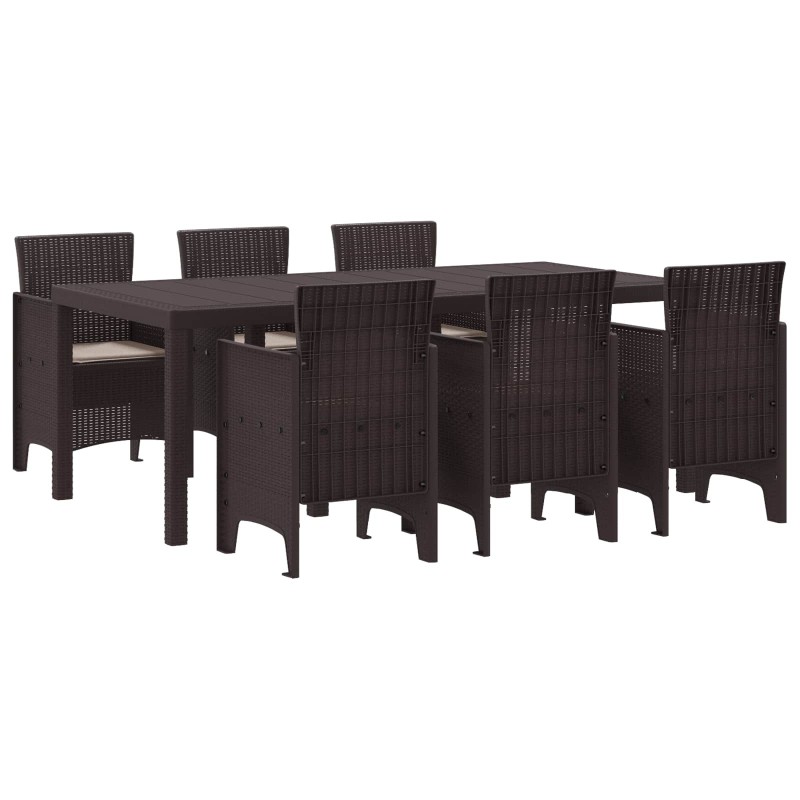 Ensemble de salle à manger pour jardin 7 pcs Marron 566097566097