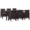 Ensemble de salle à manger pour jardin 7 pcs Marron 566097566097